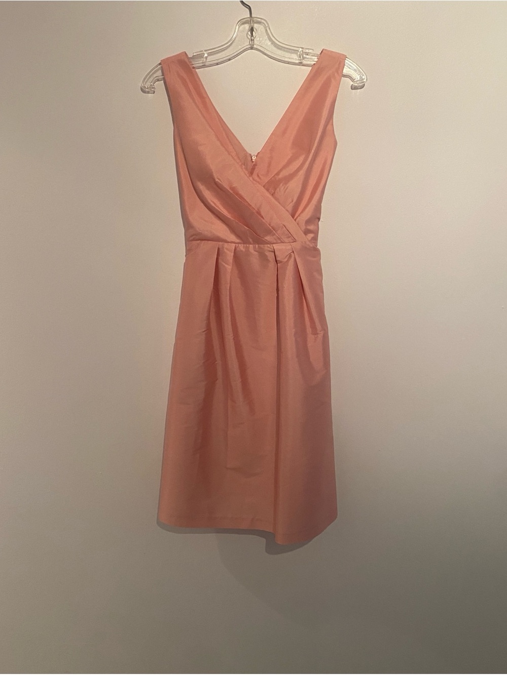 ALFRED SUNG Peach Sleeveless V-Neck Midi Dress